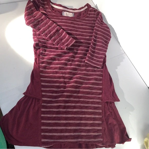 Anthropologie | Dresses | Anthropologie Saturday Sunday Dark Red  Christmasholiday Dress Womens Size S